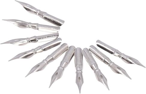 10Pcs Metal Calligraphy Nib Set, Comfortable Writing, Light Weight, Different Nibs, for Dip and Nib Replacement in Saudi Arabia