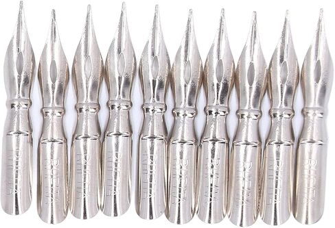 10Pcs Metal Calligraphy Nib Set, Comfortable Writing, Light Weight, Different Nibs, for Dip and Nib Replacement in Saudi Arabia
