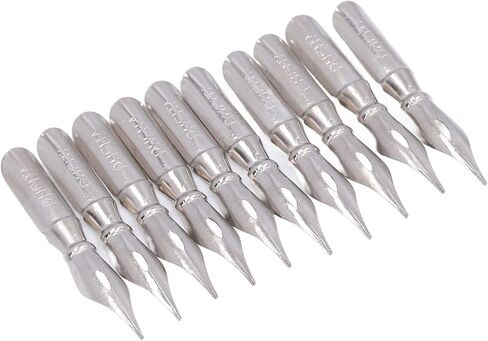 10Pcs Metal Calligraphy Nib Set, Comfortable Writing, Light Weight, Different Nibs, for Dip and Nib Replacement in Saudi Arabia