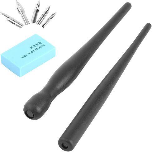 Comic Pen Nib Set, 2 Pcs Dip Pen Nibs Holders with 5 Comic Nib Set Calligraphy Wooden Drawing Holder with Stainless Steel for Writing Painting Signing Present in Saudi Arabia