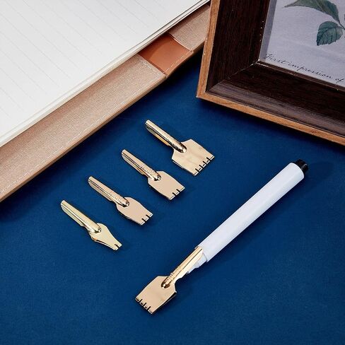 GORGECRAFT 5Pcs Brass Nibs Parallel Pen Tip Set 9/10/11/13/16mm Wide Comic Dip Pen Nibs Kit Artistic Font Writing School Art Supplies for Manga Calligraphy Pen-and-Ink Drawing Stationery Accessories in Saudi Arabia