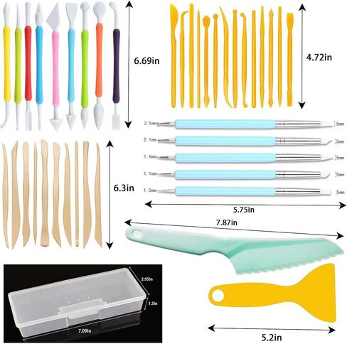 Y9A5N0K3O Clay Tools Kit,41pcs,Plastic Polymer Clay Sculpting Tools Kit for Kids Adults,Pottery Craft,Embossing,Shaping,Sculpting,Modeling in Saudi Arabia
