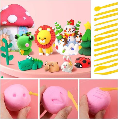 Y9A5N0K3O Clay Tools Kit,41pcs,Plastic Polymer Clay Sculpting Tools Kit for Kids Adults,Pottery Craft,Embossing,Shaping,Sculpting,Modeling in Saudi Arabia