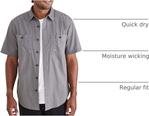 Dockers Men's Regular Fit Short Sleeve Utility Shirt in Kuwait