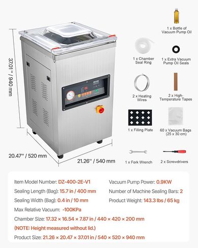 VEVOR Impulse Sealer 12 بوصة، آلة ختم الحرارة اليدوية مع وضع تسخين قابل للتعديل، سدادات أكياس تغليف قابلة للانكماش للأكياس البلاستيكية مايلر PE PP، آلة ختم أكياس بولي محمولة مع مجموعة استبدال إضافية in Kuwait