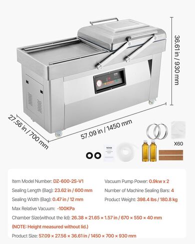 VEVOR Impulse Sealer 12 inch, Manual Heat Seal Machine with Adjustable Heating Mode, Iron Shrink Wrap Bag Sealers for Plastic Mylar PE PP Bags, Portable Poly Bag Sealing Machine with Extra Replace Kit in Saudi Arabia