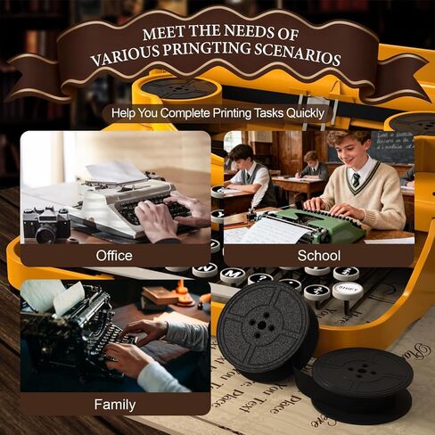 زوجان من شريط الآلة الكاتبة - شريط حبر أسود للآلات الكاتبة اليدوية، مناسب للآلات الكاتبة Royal وBrother وSmith Corona وغيرها من الآلات الكاتبة الكلاسيكية - يوفر مطبوعات واضحة وطويلة الأمد in Kuwait