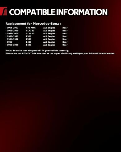 Torchbeam 11.4" Rear Brakes and Rotors Kit Brake Kit for Mercedes-Benz 1996-1997 E320, Mercedes-Benz 1998-1999 CLK320, Mercedes-Benz 1999-2000 CLK430, 1998-1999 E430,1998-1999 E300, 34100 D603 in Saudi Arabia