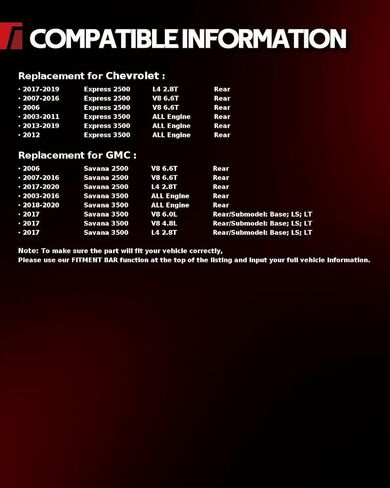 طقم فرامل ودوارات خلفية مقاس 12.99 بوصة من Torchbeam لسيارة شيفروليه 2003-2019 Express 3500، GMC 2003-2016 2018-2020 Savana 3500، GMC 2017 Savana 3500 6.0L، GMC 2017 Savana 3500 4.8L، 55055 D974 in Kuwait