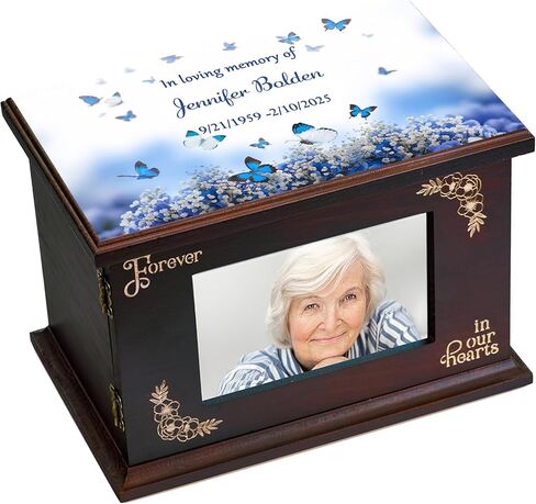 Cremation Urns for Human Ashes Adult Female Male Wooden Urns for Men Women Funeral Memorial Decorative Wood Urns for Ashes Large Burial Urn Box and Casket Up to 250 IBS (H-Tree) in Saudi Arabia