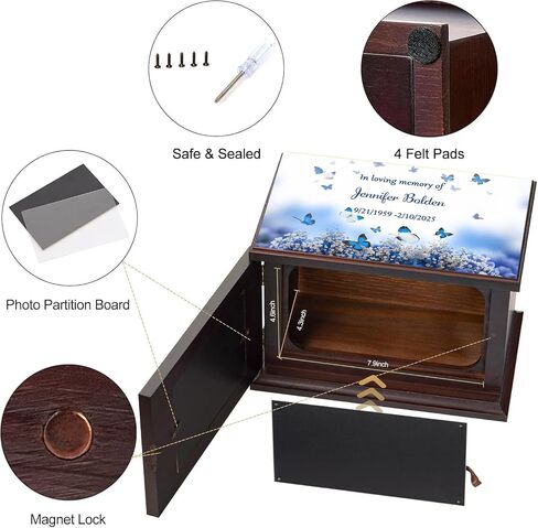 Cremation Urns for Human Ashes Adult Female Male Wooden Urns for Men Women Funeral Memorial Decorative Wood Urns for Ashes Large Burial Urn Box and Casket Up to 250 IBS (H-Tree) in Saudi Arabia