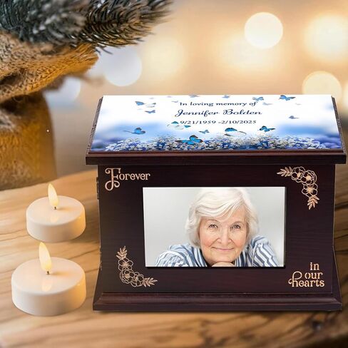 Cremation Urns for Human Ashes Adult Female Male Wooden Urns for Men Women Funeral Memorial Decorative Wood Urns for Ashes Large Burial Urn Box and Casket Up to 250 IBS (H-Tree) in Saudi Arabia