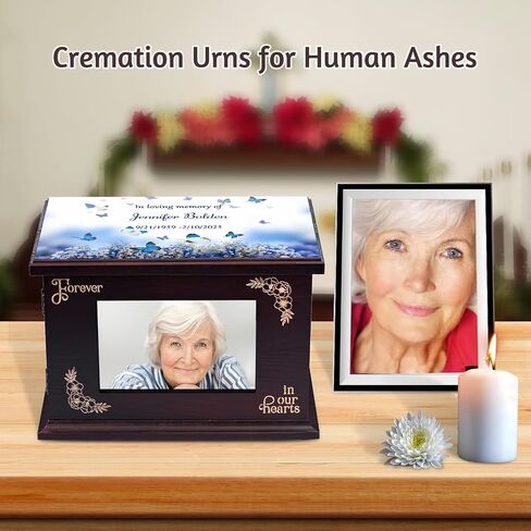 Cremation Urns for Human Ashes Adult Female Male Wooden Urns for Men Women Funeral Memorial Decorative Wood Urns for Ashes Large Burial Urn Box and Casket Up to 250 IBS (H-Tree) in Saudi Arabia