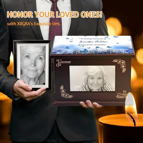 Cremation Urns for Human Ashes Adult Female Male Wooden Urns for Men Women Funeral Memorial Decorative Wood Urns for Ashes Large Burial Urn Box and Casket Up to 250 IBS (H-Tree) in Saudi Arabia