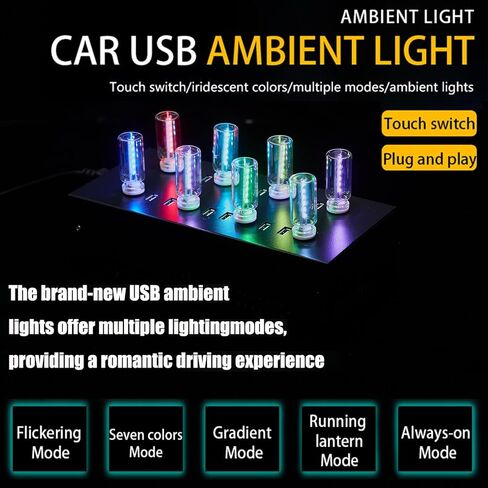 13 in 1 Car USB Night Light, Touch Adjustment Interior Car Lights, Portable Mini Glass Bottle LED Bulb Night Lights for Car, Camping, Party, Holiday Decoration, Bedroom, Desktop in Saudi Arabia