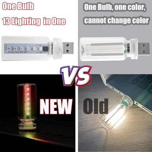 13 in 1 Car USB Night Light, Touch Adjustment Interior Car Lights, Portable Mini Glass Bottle LED Bulb Night Lights for Car, Camping, Party, Holiday Decoration, Bedroom, Desktop in Saudi Arabia