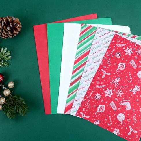 120 Sheets Christmas Tissue Paper for Gift Bags, 20" X 14" Xmas Holiday Tissue Paper for Christmas Gift Wrapping and DIY Gift Crafts Metallic Party Decor in Saudi Arabia