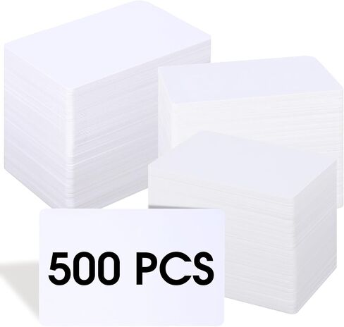 500 حزمة من بطاقات الهوية البيضاء الفارغة من PVC - CR80 30 مل من البطاقات البلاستيكية لطابعات شارات هوية الصور - بطاقة ائتمان فارغة متوافقة مع معظم الطابعات in Saudi Arabia
