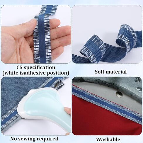 3 Rolls Iron-On Instant Hem Tape,Hemming Tape for Pants Washable Hems Tapes Hem Pants Without for Jeans Suit Pant Trouser Mouth (3 Colors,3.2 Yard/Roll) in Saudi Arabia