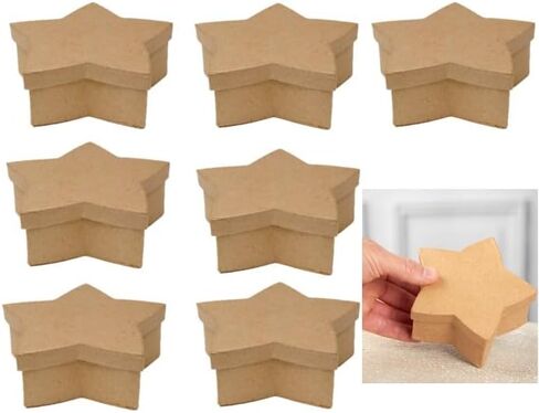 12 Paper Mache Star Boxes – 4" Premade Mini Star Favor Gift Boxes with Lids in Saudi Arabia