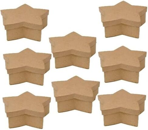 12 Paper Mache Star Boxes – 4" Premade Mini Star Favor Gift Boxes with Lids in Saudi Arabia