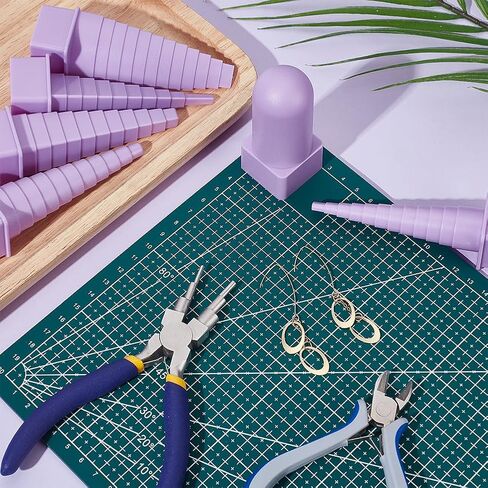 UNICRAFTALE 6Pcs 6 Styles Wire Wrapping Mandrel Plastic Jewelry Shape Mandrel Kit Medium Orchid Jewellery Making Bending Tools for Jewelry Wire Wrapping and Jump Ring Forming in Saudi Arabia