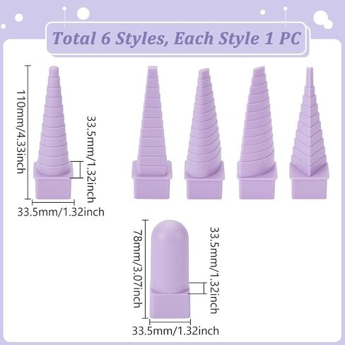 UNICRAFTALE 6Pcs 6 Styles Wire Wrapping Mandrel Plastic Jewelry Shape Mandrel Kit Medium Orchid Jewellery Making Bending Tools for Jewelry Wire Wrapping and Jump Ring Forming in Saudi Arabia