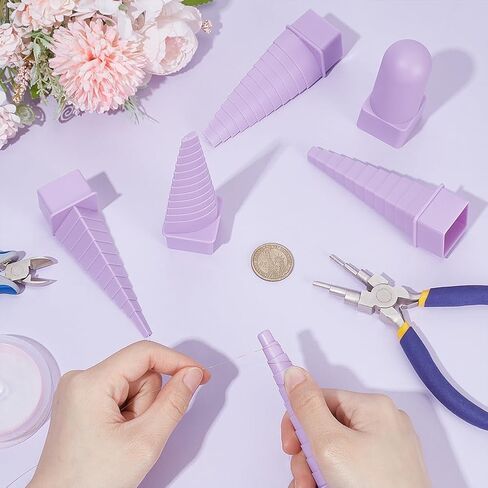 UNICRAFTALE 6Pcs 6 Styles Wire Wrapping Mandrel Plastic Jewelry Shape Mandrel Kit Medium Orchid Jewellery Making Bending Tools for Jewelry Wire Wrapping and Jump Ring Forming in Saudi Arabia