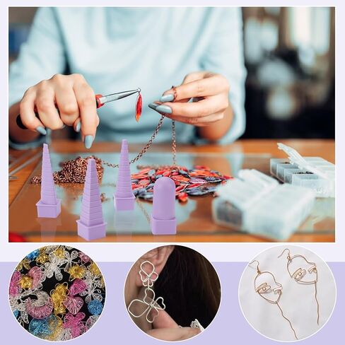 UNICRAFTALE 6Pcs 6 Styles Wire Wrapping Mandrel Plastic Jewelry Shape Mandrel Kit Medium Orchid Jewellery Making Bending Tools for Jewelry Wire Wrapping and Jump Ring Forming in Saudi Arabia
