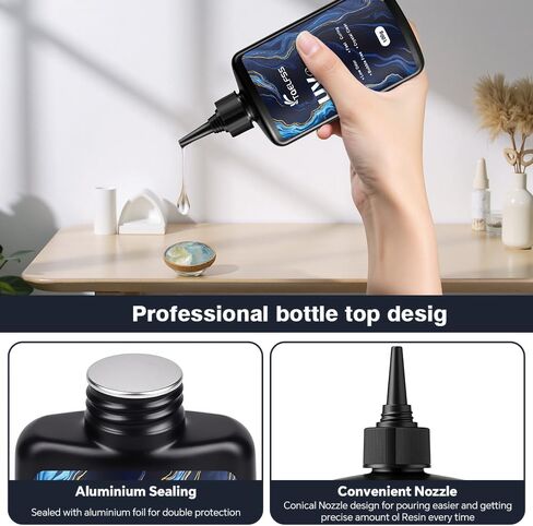 300g UV Resin,Crystal Clear,Hard UV Curing epoxy Resin, Upgraded Formula,odorless,Solar Activated Glue kit,Clear,UV Fast Curing,for Craft Decoration (100 g*3) in Saudi Arabia