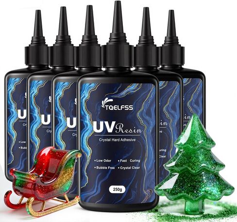 300g UV Resin,Crystal Clear,Hard UV Curing epoxy Resin, Upgraded Formula,odorless,Solar Activated Glue kit,Clear,UV Fast Curing,for Craft Decoration (100 g*3) in Saudi Arabia