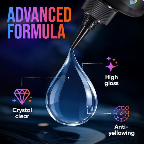 CRAFT RESIN 500g UV Resin Kit Hard Type Low Viscosity – Crystal Clear and No-Yellowing UV Resin Glue for DIY, Jewelry Making, Molds Casting and Polymer Clay Projects - Fast Cure Under UV Light in Kuwait