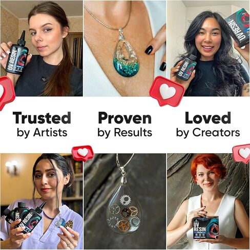 CRAFT RESIN 500g UV Resin Kit Hard Type Low Viscosity – Crystal Clear and No-Yellowing UV Resin Glue for DIY, Jewelry Making, Molds Casting and Polymer Clay Projects - Fast Cure Under UV Light in Kuwait