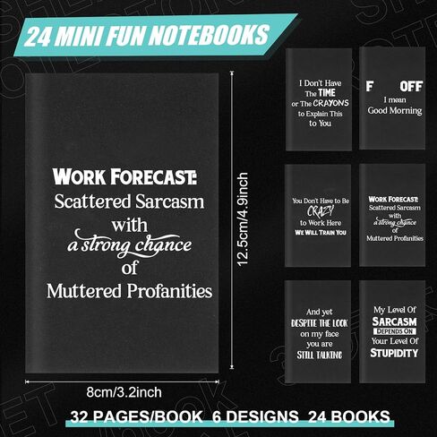 Yeaqee 24 Pad Christmas Employee Gifts Funny Notepads with Sarcastic Sayings Fun Notebooks for Coworker Fun Novelty Humor Note Pad for Office Adult Teacher Desk 4.92 x 3.15 Inch(Black,Interesting) in Saudi Arabia