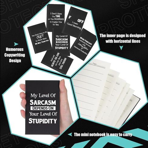 Yeaqee 24 Pad Christmas Employee Gifts Funny Notepads with Sarcastic Sayings Fun Notebooks for Coworker Fun Novelty Humor Note Pad for Office Adult Teacher Desk 4.92 x 3.15 Inch(Black,Interesting) in Saudi Arabia