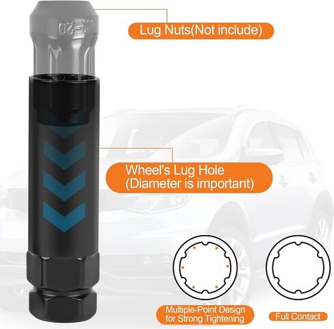 2-Piece 6 & 7 Spline Lug Nut Socket Set - Locking Lug Nut Removal Tool for Aftermarket Spline Drive | Easy Install/Removal of Wheel Locks, Universal for Car/Truck Wheel Maintenance in Saudi Arabia
