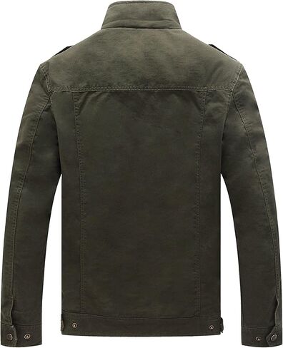 سترة WenVen الرجالية الشتوية الدافئة المبطنة بالصوف معطف عسكري من القطن السميك in Kuwait