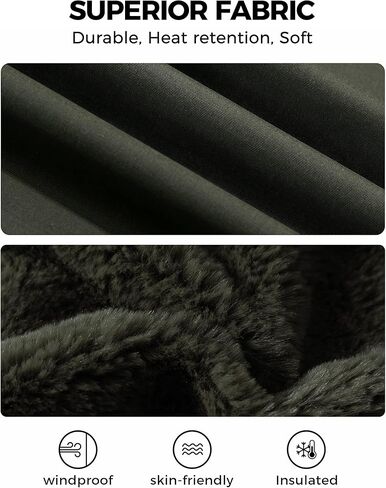 سترة WenVen الرجالية الشتوية الدافئة المبطنة بالصوف معطف عسكري من القطن السميك in Kuwait