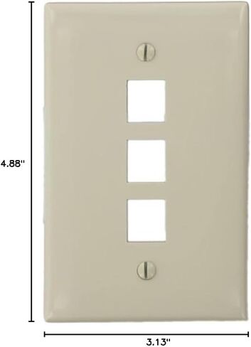 Leviton 41091-1WN QuickPort Midsize Wallplate, Single Gang, 1-Port, White in Kuwait
