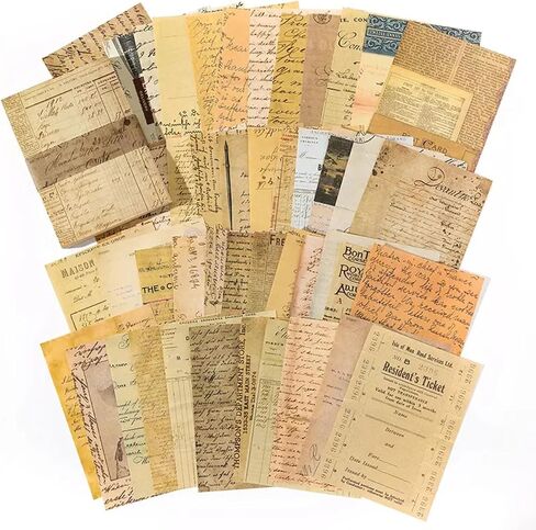 100 Sheets Vintage Scrapbook Paper,Newspapers Journaling Supplies Aesthetic Paper Room Decor for Writing, Drawing, Travel Journal Diary Card Album Embellishments,Style 5 in Saudi Arabia