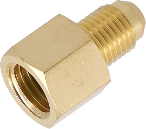 Brass Quick Coupling Adapter for R134a and R12 Automotive AC Systems, 1/2 Inch ACME Female to 1/4 Inch SAE Male Fitting in Saudi Arabia