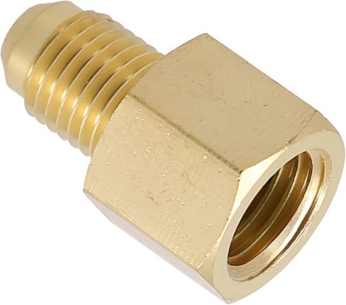 Brass Quick Coupling Adapter for R134a and R12 Automotive AC Systems, 1/2 Inch ACME Female to 1/4 Inch SAE Male Fitting in Saudi Arabia