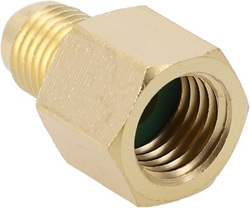 Brass Quick Coupling Adapter for R134a and R12 Automotive AC Systems, 1/2 Inch ACME Female to 1/4 Inch SAE Male Fitting in Saudi Arabia