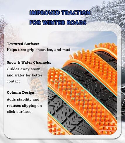 10PCS Snow Chains Tire Chains for Cadillac CT4-V CT5-V Escalade-V ATS-V CTS-V, Anti-Skid Snow Tire Chains, for Cars SUVs Trucks Reusable Winter Safety Chains for Snow Ice Mud,A Black in Saudi Arabia