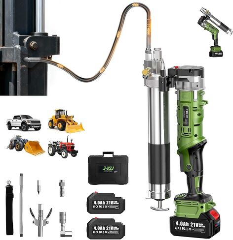 Electric Grease Gun with 2×4.0Ah Batteries: 2-in-1 Battery Powered Grease Gun w/ 12000 PSI 5.3 oz/min Flow, 39.4 Hose & 90° Coupler, Cordless Grease Gun Kit Gift for Car, Heavy Equipment Maintenance in Saudi Arabia