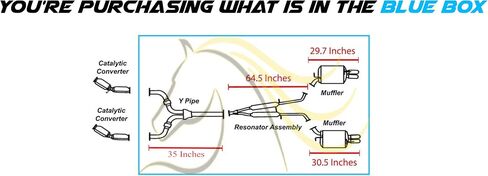 Exhaust Y-Pipe Resonator Pipe Pair of Mufflers Kit Compatible for 2009-2010 INFINITI M35 3.5L | Stainless Steel | Northeastern Exhaust | Free Gaskets and Clamps Included | Automotive Replacement Part in Saudi Arabia