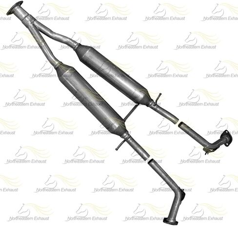 Exhaust Y-Pipe Resonator Pipe Pair of Mufflers Kit Compatible for 2009-2010 INFINITI M35 3.5L | Stainless Steel | Northeastern Exhaust | Free Gaskets and Clamps Included | Automotive Replacement Part in Saudi Arabia