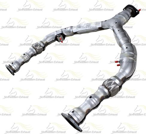 Exhaust Y-Pipe Resonator Pipe Pair of Mufflers Kit Compatible for 2009-2010 INFINITI M35 3.5L | Stainless Steel | Northeastern Exhaust | Free Gaskets and Clamps Included | Automotive Replacement Part in Saudi Arabia