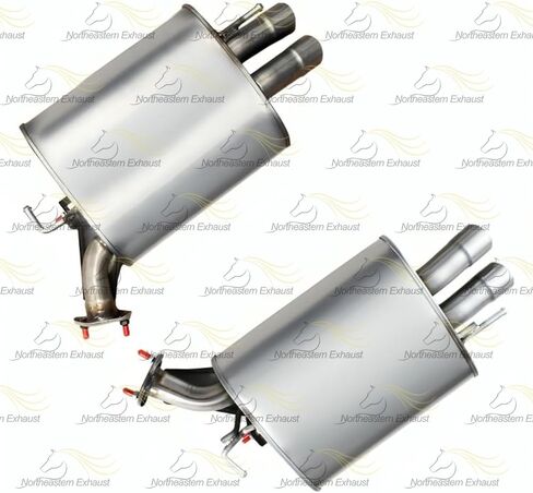 Exhaust Y-Pipe Resonator Pipe Pair of Mufflers Kit Compatible for 2009-2010 INFINITI M35 3.5L | Stainless Steel | Northeastern Exhaust | Free Gaskets and Clamps Included | Automotive Replacement Part in Saudi Arabia