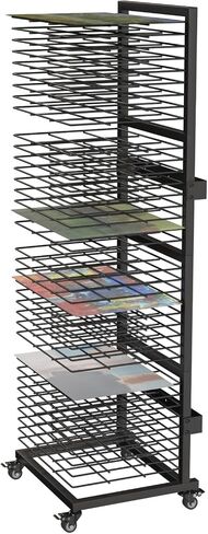 Art Drying Rack with 36 Shelves, Mobile Painting Drying Rack for Classroom, Studio, Wall Mount Canvas Rack Art Storage with 4 Wheels, 17 5/16" W X 15 1/4" D X 55 1/2" H in Saudi Arabia